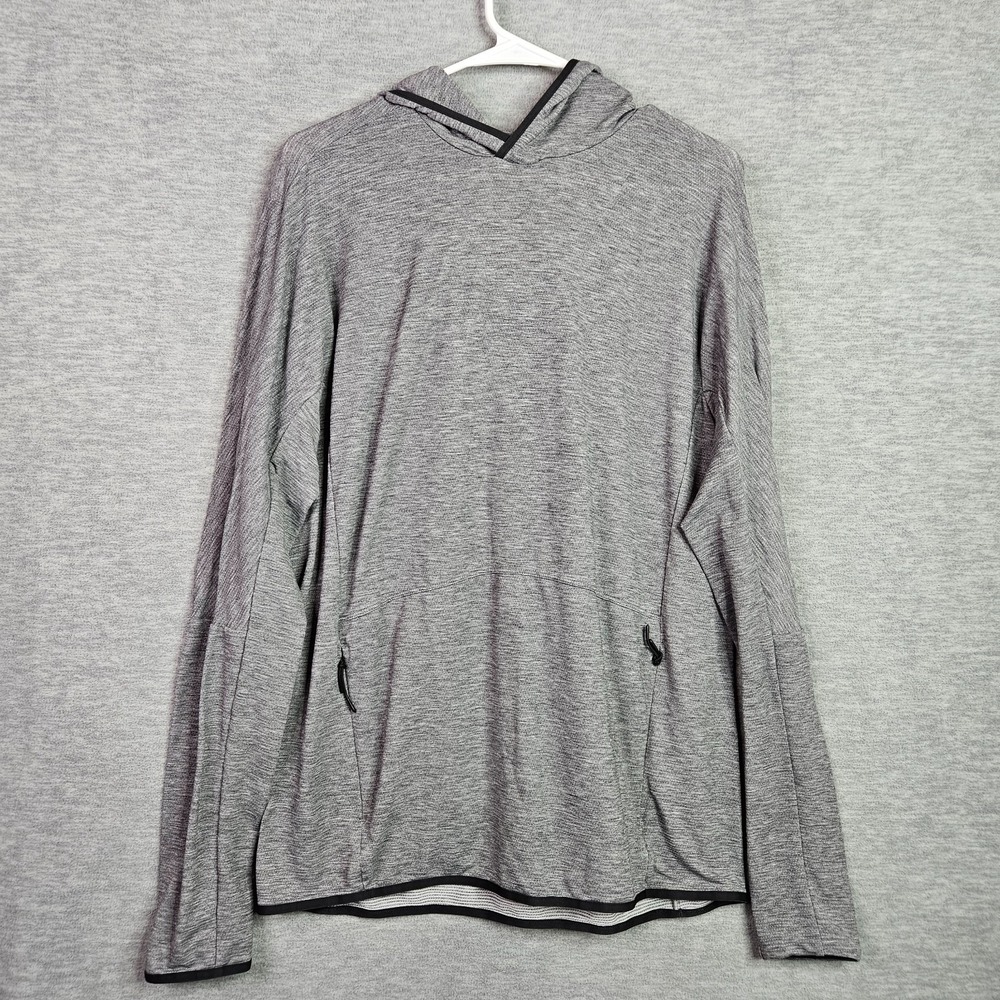 Hill City Men's M Gray Lightweight Hoodie Athletic Performance Pullover Stretch